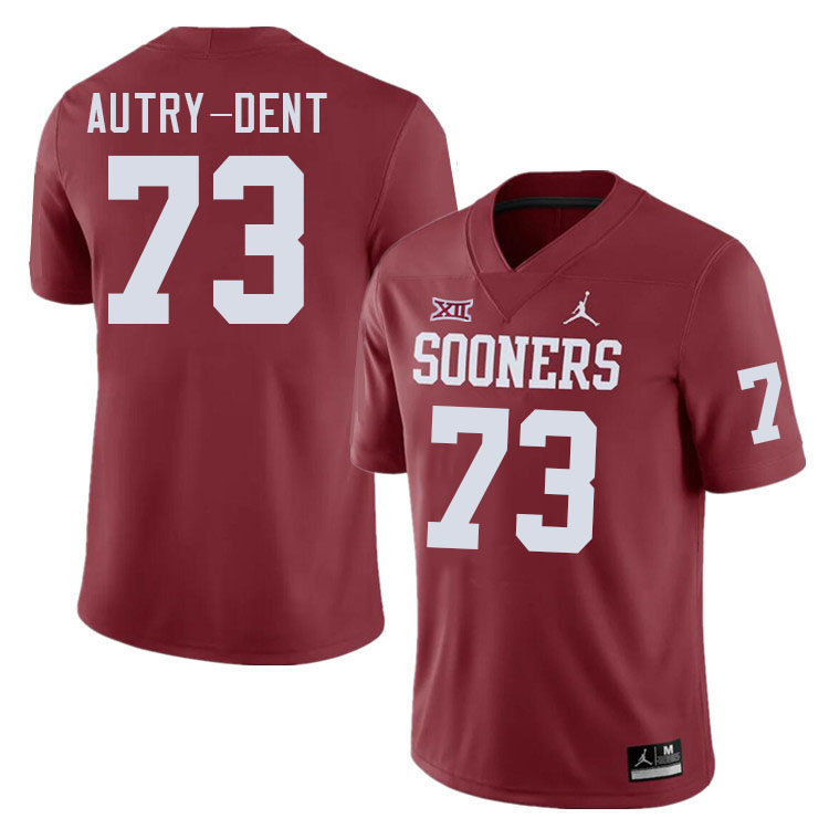 Men #73 Isaiah Autry-Dent Oklahoma Sooners College Football Jerseys Stitched-Crimson